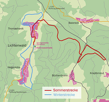 Trainingsstrecken des Lauftreffs